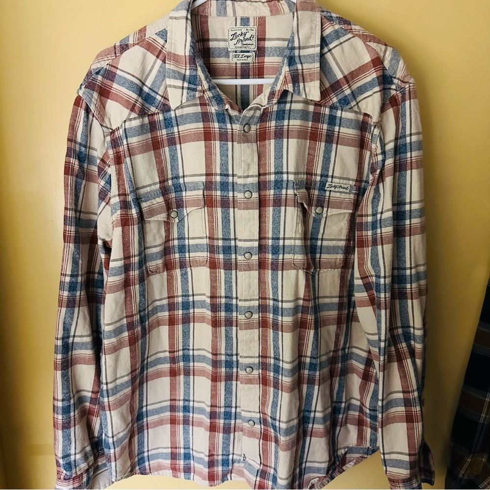 Lucky Brand Casual Plaid Button Down Shirt.